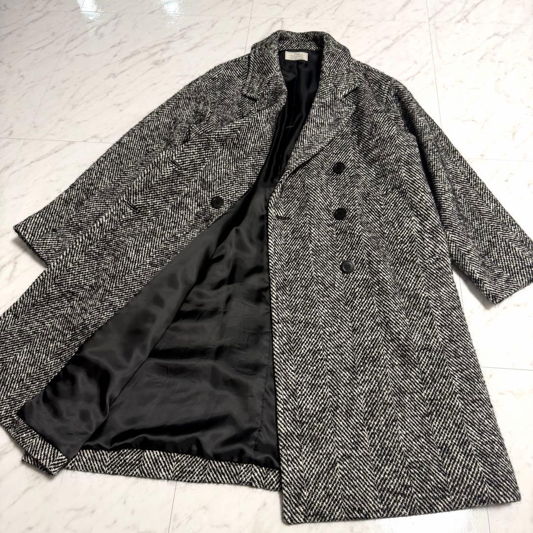 【美品】ジャーナルスタンダード BIGヘリンボーンWフロントチェスターコート
