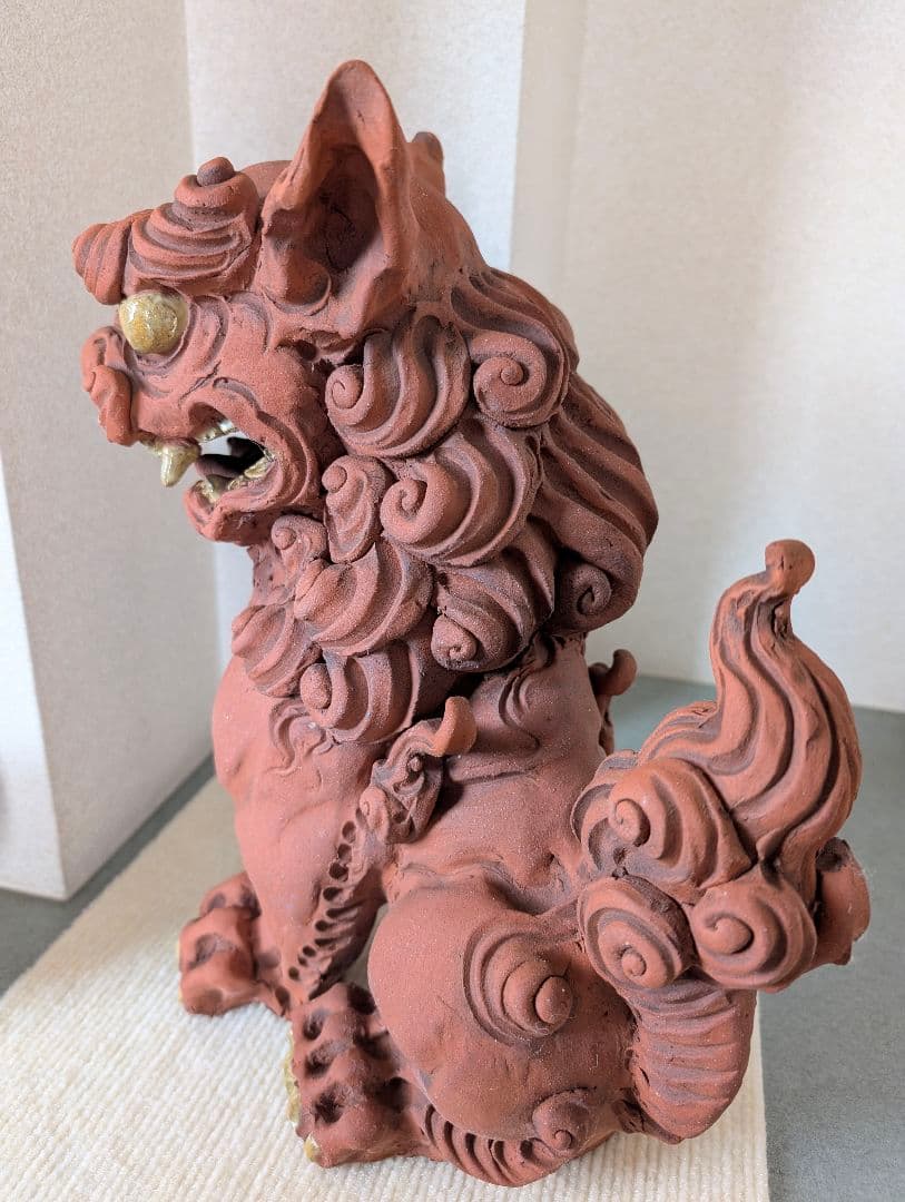 ◆手捻りシーサー　33cm　名波均 作 ❈魔除け、守り神、置物