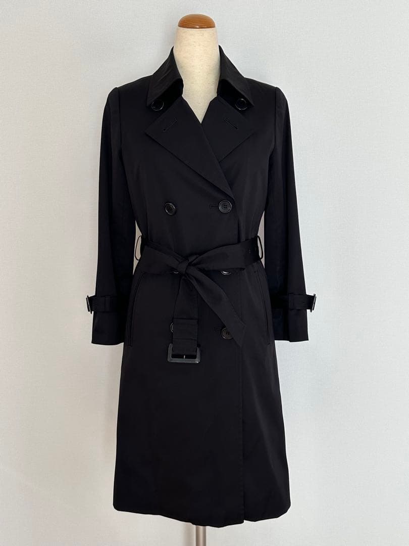 エムプルミエブラック　ベルテッド中綿入りロングトレンチコート