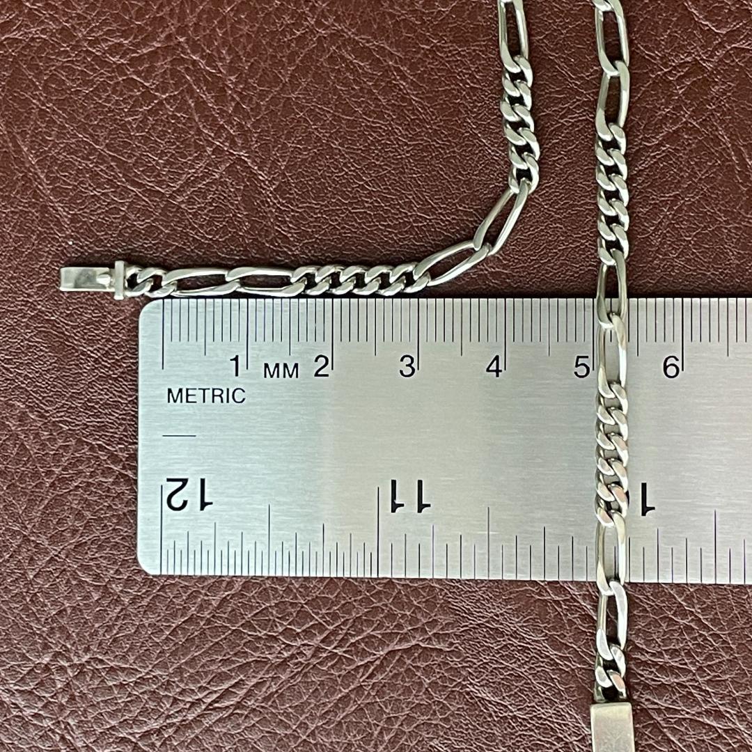 ビンテージシルバー925 ブレスレット MEXICO製 フィガロチェーン メンズ