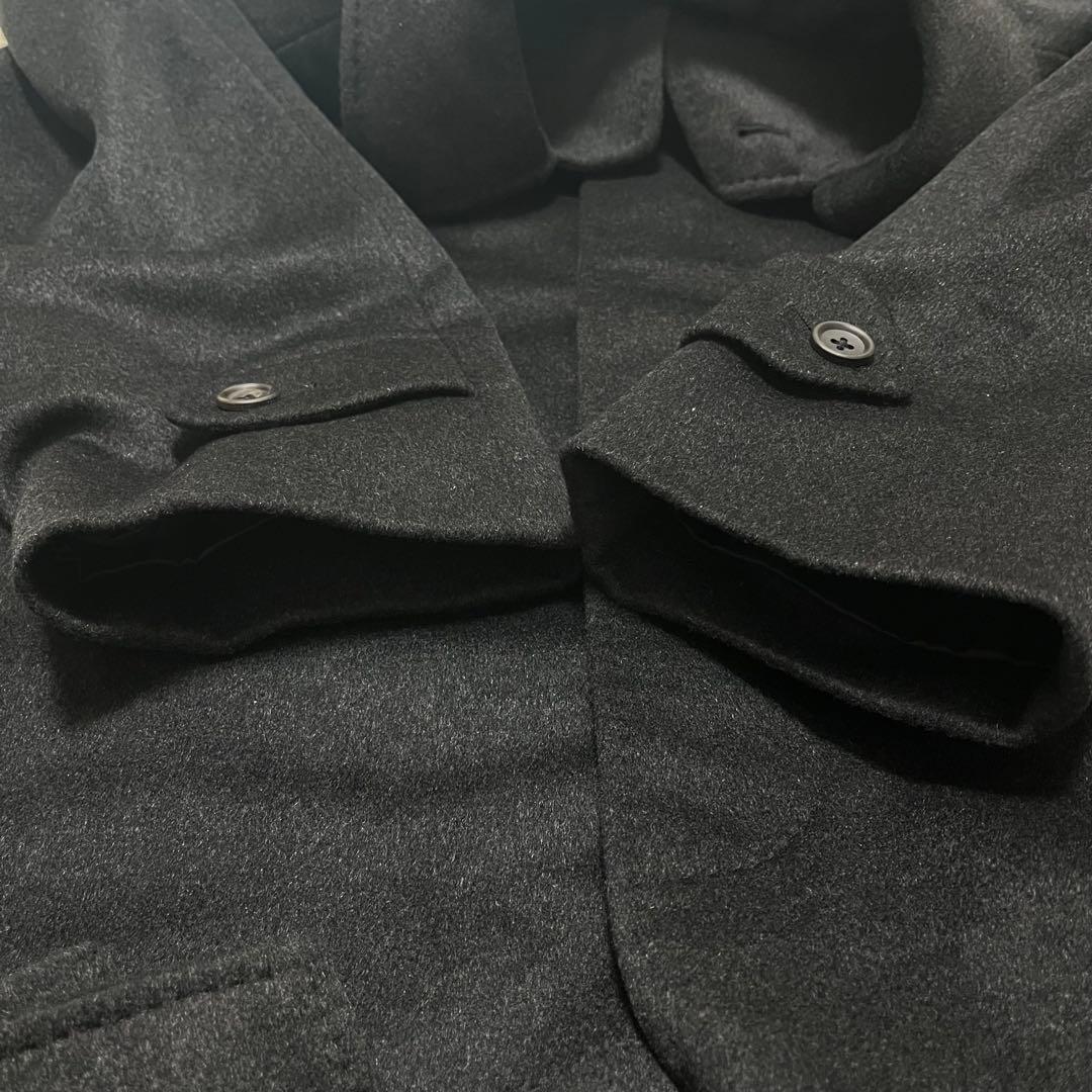 高級✨未使用級　SANYO カシミヤ100 ステンカラーコート ブラックグレー