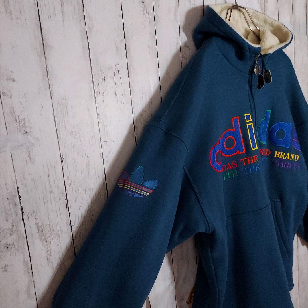 【adidas】80s アディダス デサント製 フルジップ ボアジャケットXL