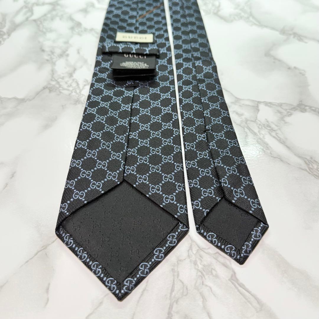 ✨極美品✨ 近年モデル GUCCI ネクタイ シルク100 GG シェリーライン