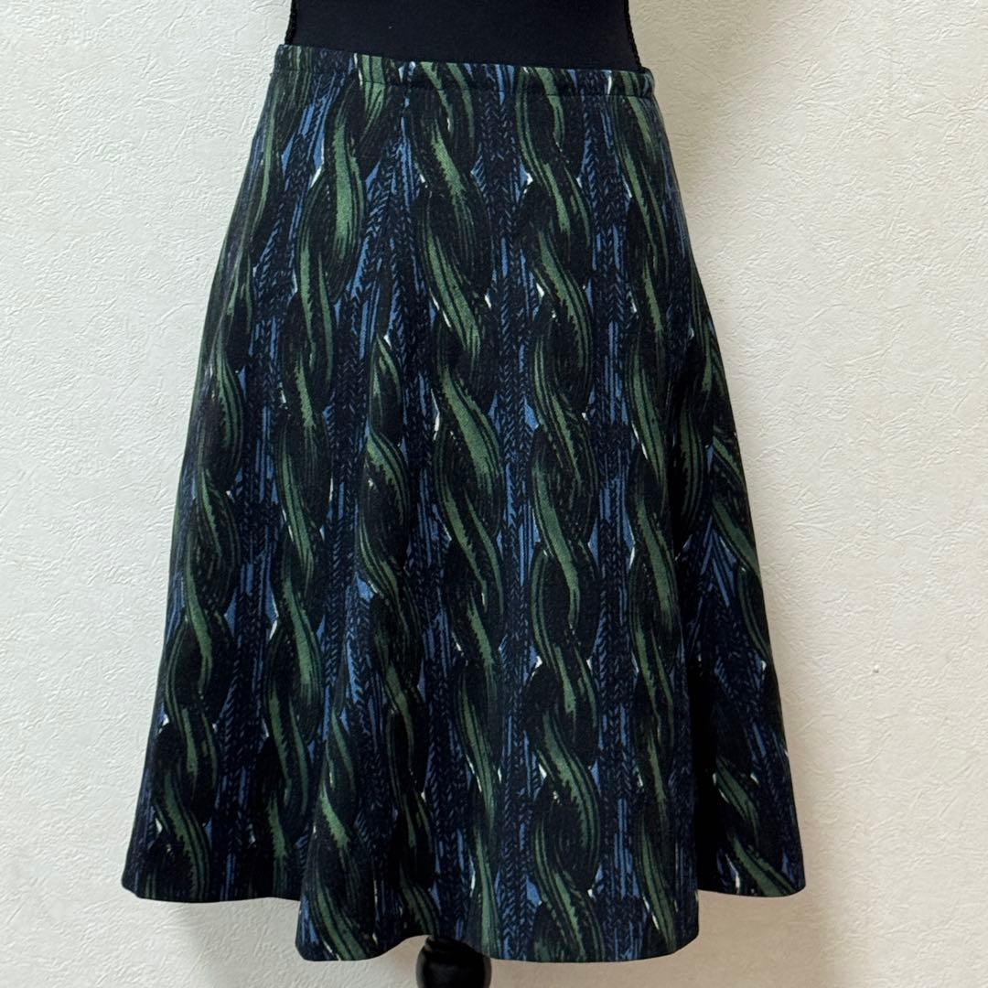 【美品】PRADA プラダ ウール フレア スカート38 S イタリア製