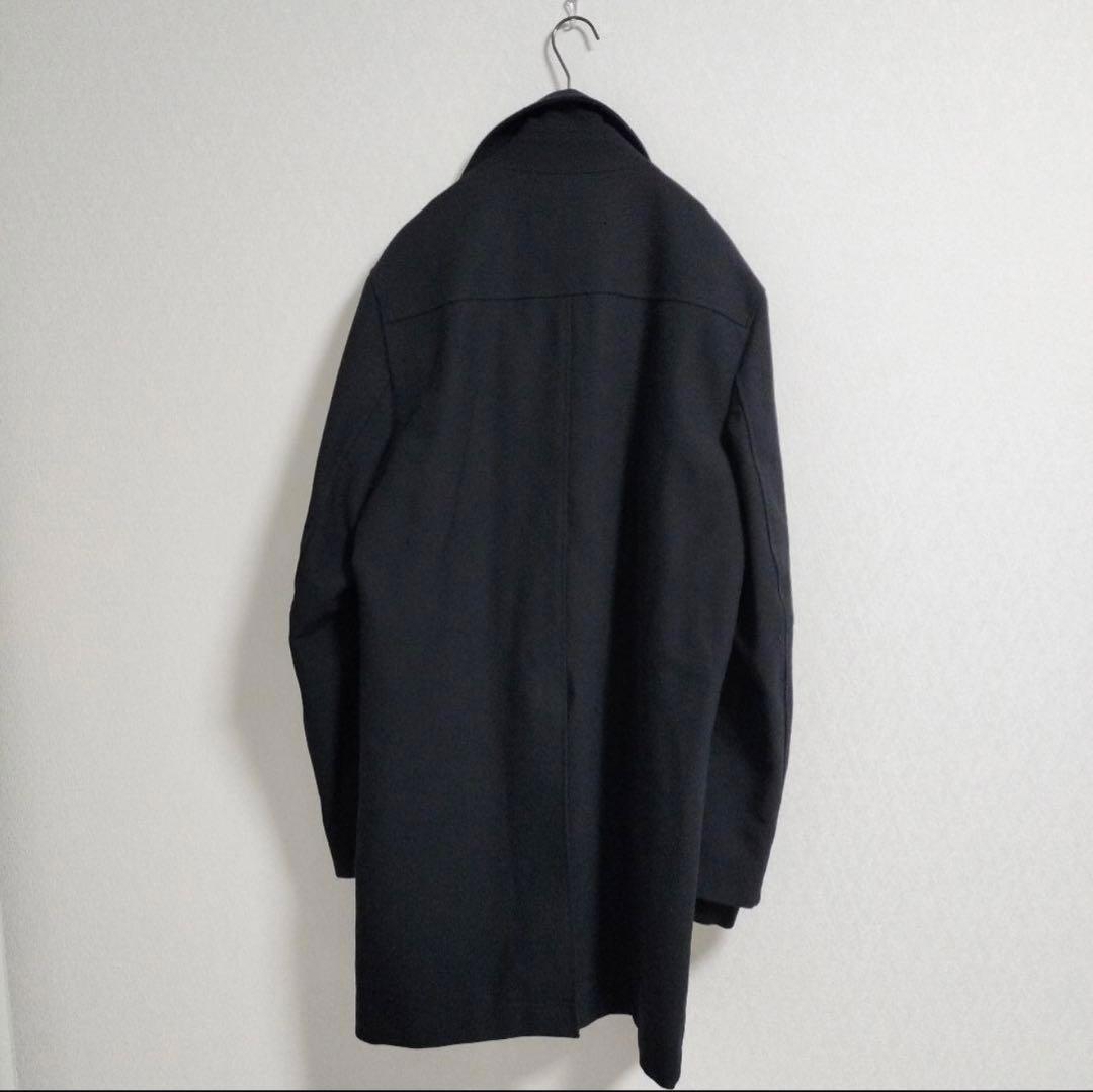 Theory　セオリー　メンズ　ステンカラーコート　黒　40 （L）ダブルジップ