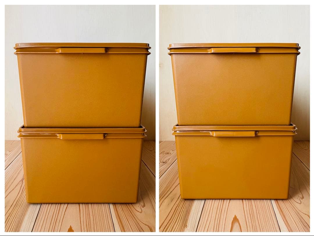 2個セット/送料込み/タッパーウェア/ディープ/ロングスーパーケース/セピア