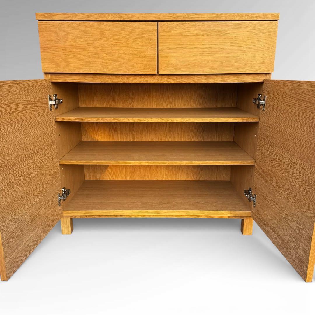 無印良品 木製キャビネット 木扉 オーク材 幅80cm 脚付