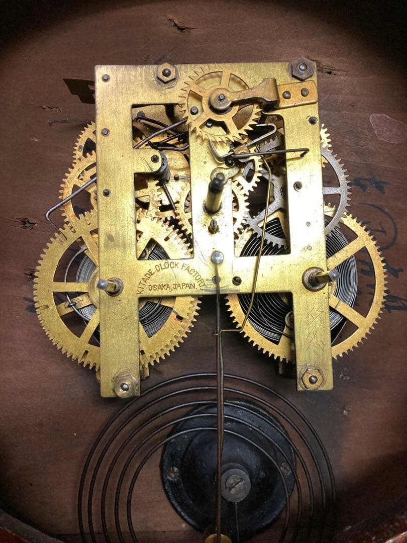 訳あり 北出時計製造所 アンティークダルマ時計1896年製造 稼働中