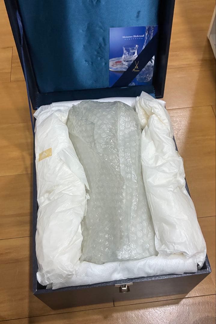 マイセンクリスタル　ミスティックフラワー色被せ花瓶F2517/EO314/28G