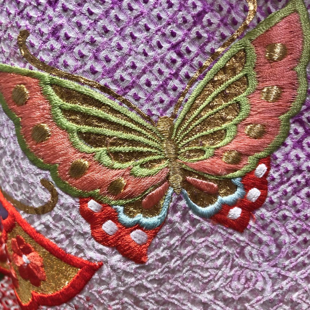 Amy　【総絞り】七五三　7歳　刺繍　着物　四つ身　全通　袋帯　セット