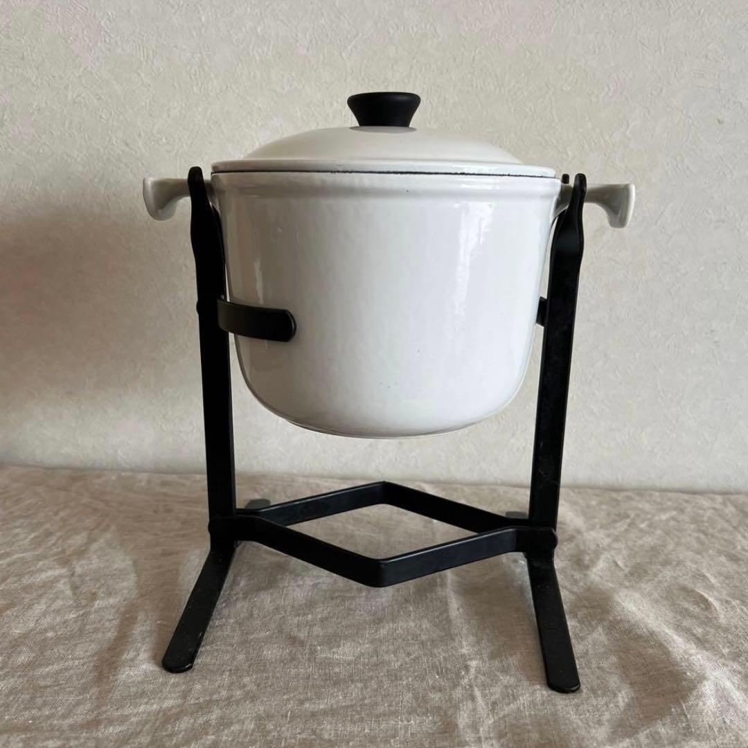 ル・クルーゼ フォンデュ鍋　　　　　　　　　　　　エンツォ マリ　 ホワイト