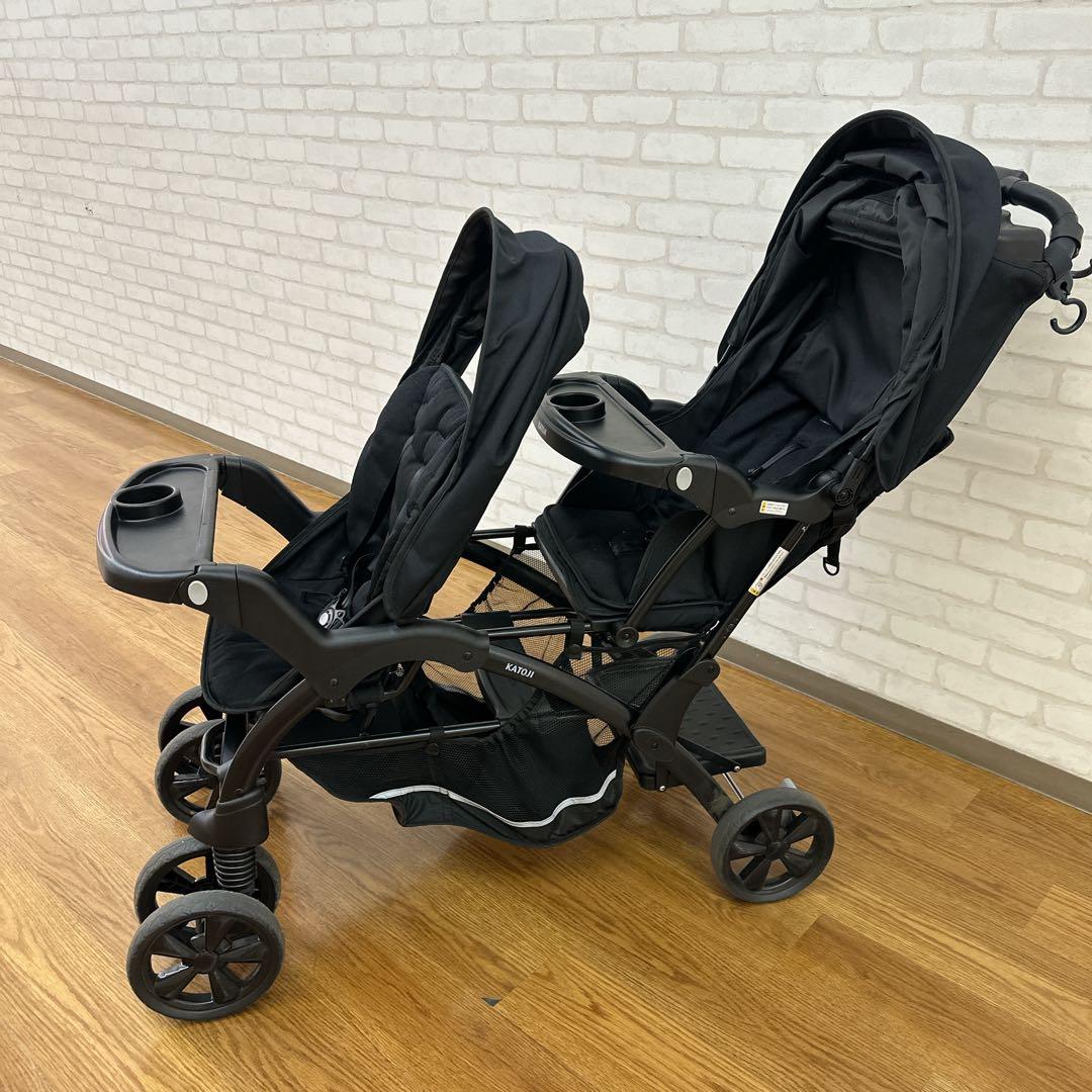 KATOJI 二人でゴーDX ブラック 2人乗りベビーカー