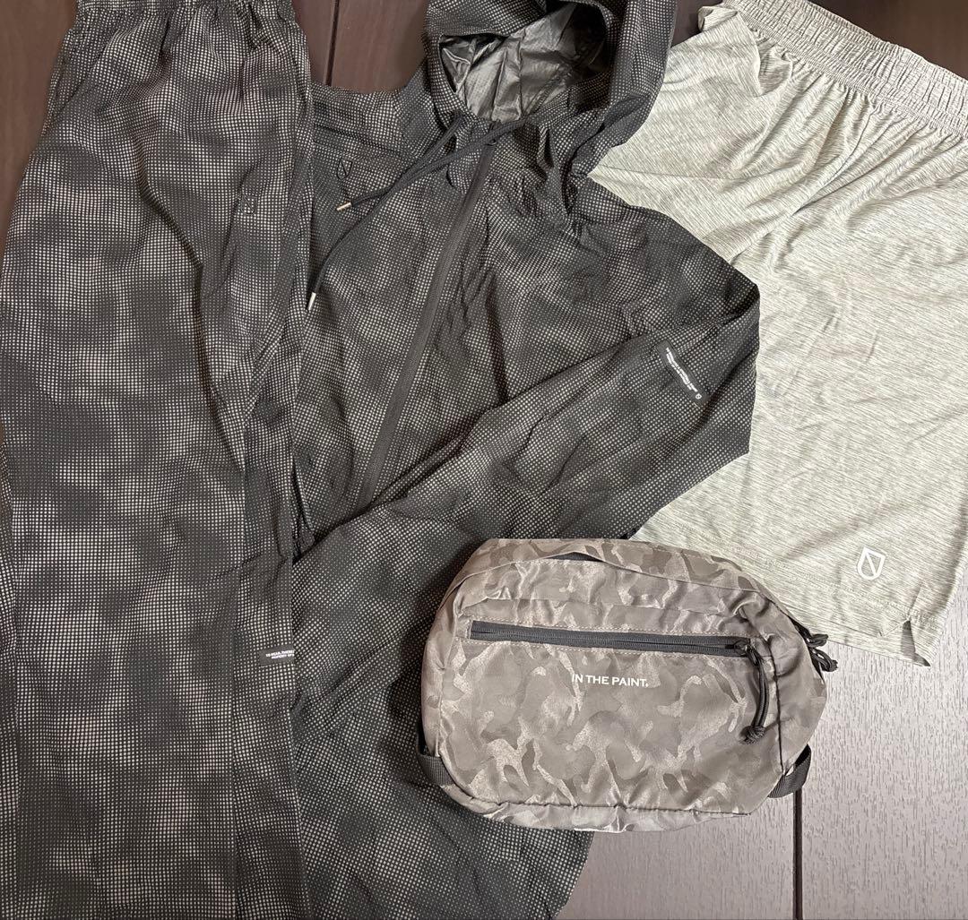 レインスーツ Lサイズ ブラック・グレー 収納ポーチ付き