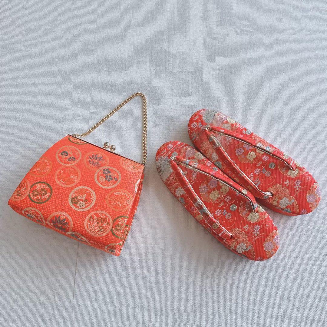 フルセット　七五三　７歳女の子　若草色　扇金糸　黒袋帯のし　半衿付長襦袢7075