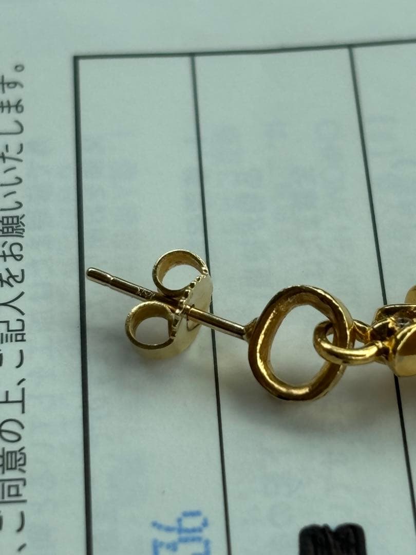 【中古】CHROME HEARTSベイビーファットクロス ピアス22K パヴェ