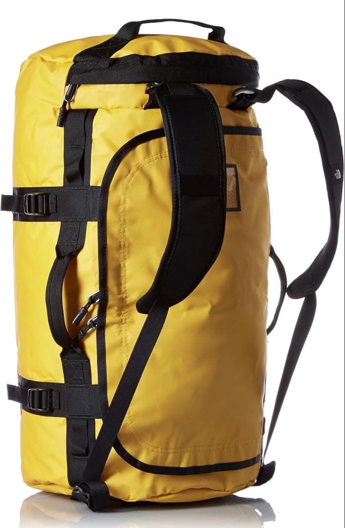 【値下げ】ノースフェイスイエローダッフルバッグM 71L 2way美品