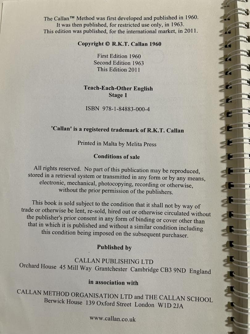 s*n様 CALLAN METHOD 1-12　テキスト　CD付　カラン　メソッ