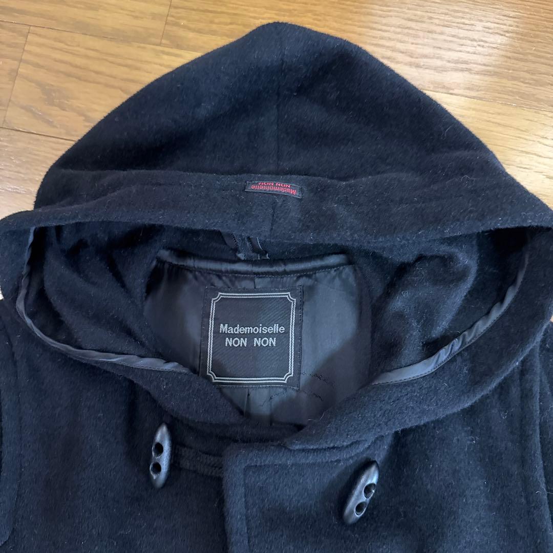マドモアゼルノンノン　柔らかで軽いダッフルコート　ブラック　説明文お読みください