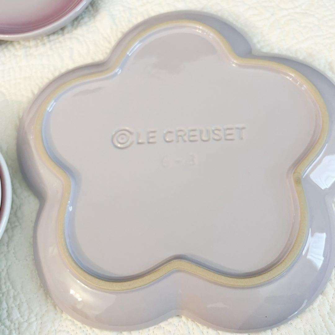 ⑮LE CREUSET フラワープレート 22cm 花型皿 6枚セット