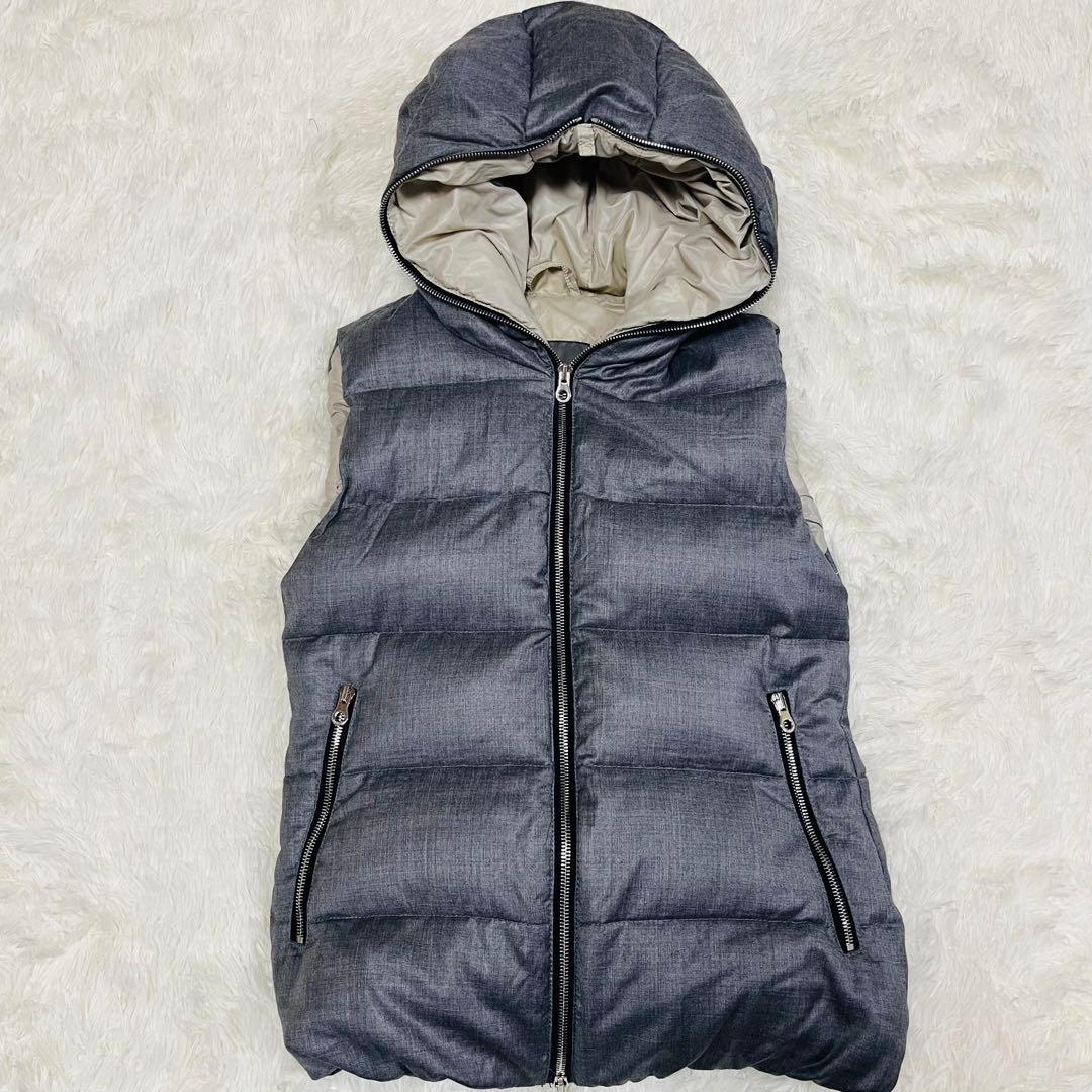 DUVETICA デュベティカ　ダウンベスト ウール ダウン90% グレー 38