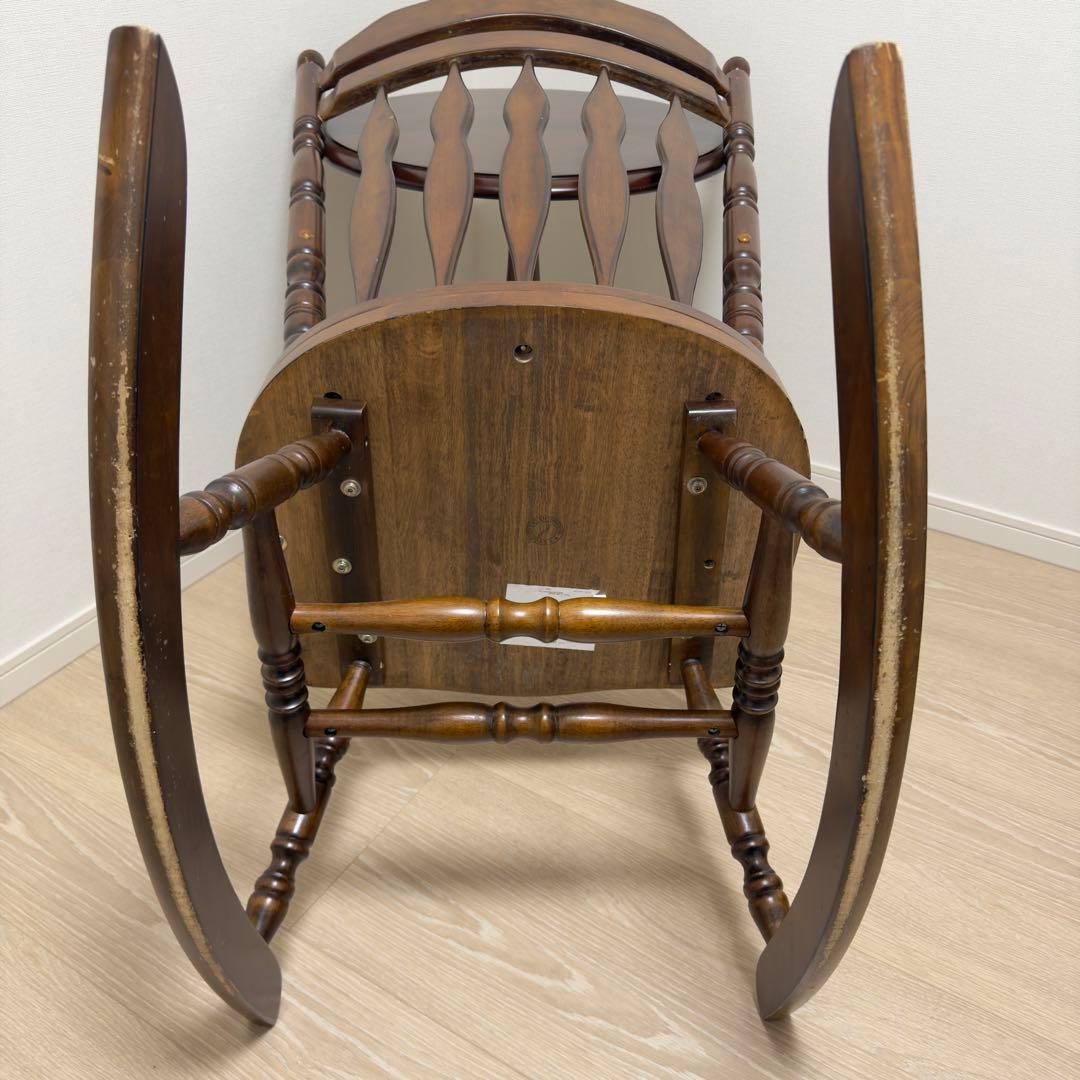 不二貿易 木製ロッキングチェア バリー 肘掛け付 彫刻 1脚
