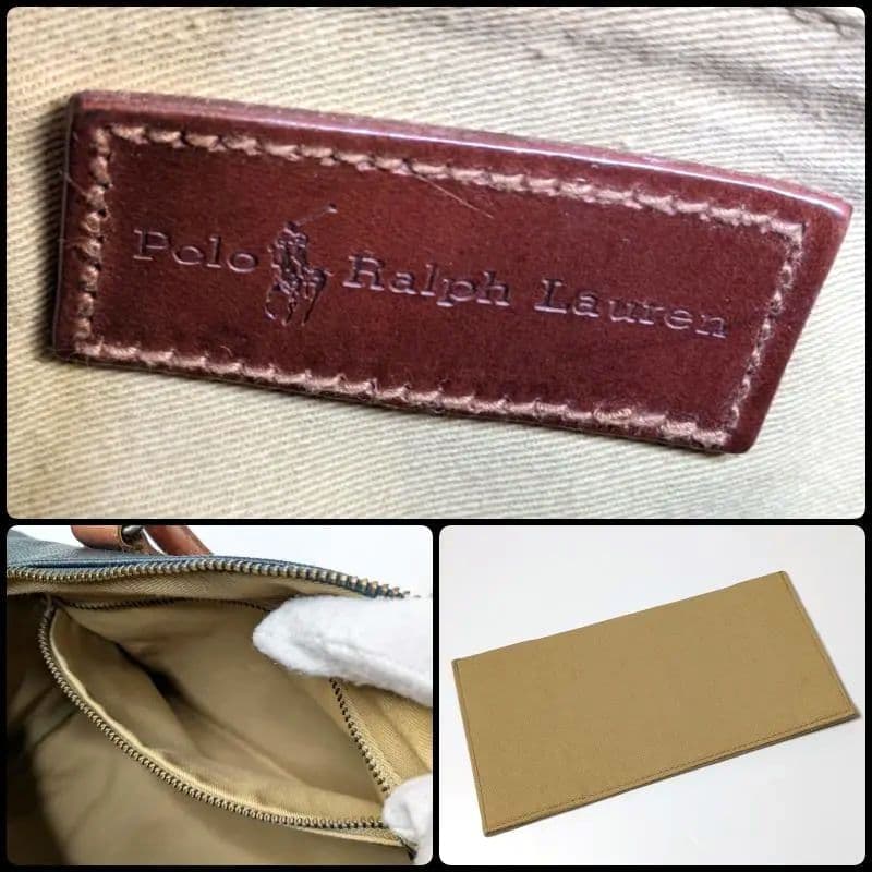 ポロラルフローレン ミニ ボストンバッグ チェック柄 PVC レザー