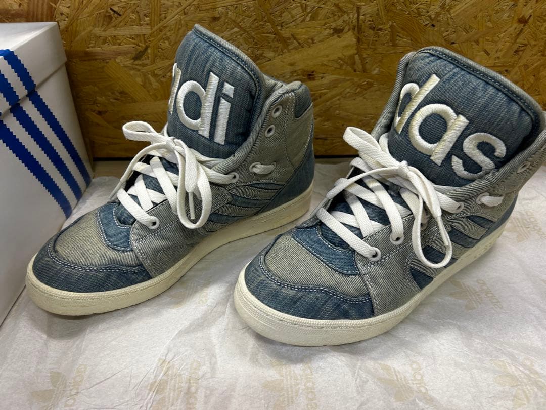 adidas デニム ハイカットスニーカー　ジェレミースコット　US7 1/2
