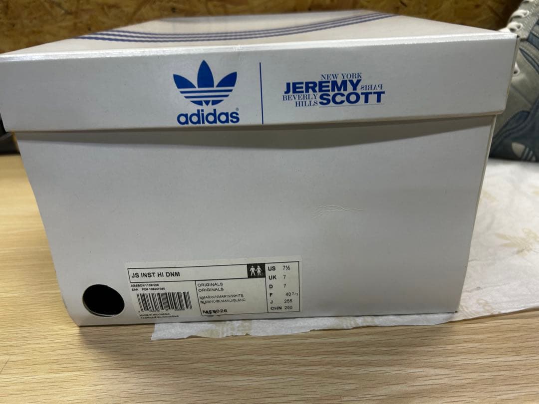 adidas デニム ハイカットスニーカー　ジェレミースコット　US7 1/2