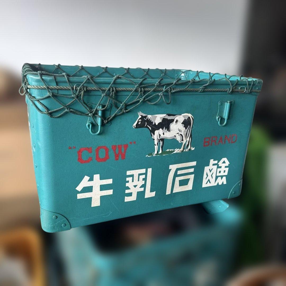 牛乳石鹸 ボテ箱 COW BRAND 網付き 収納箱 昭和レトロ　アンティーク
