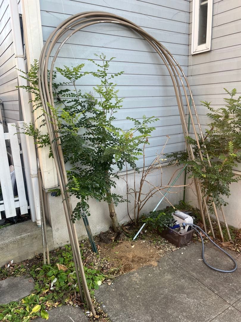 【自由度高］金属製ガーデンアーチ５本セット