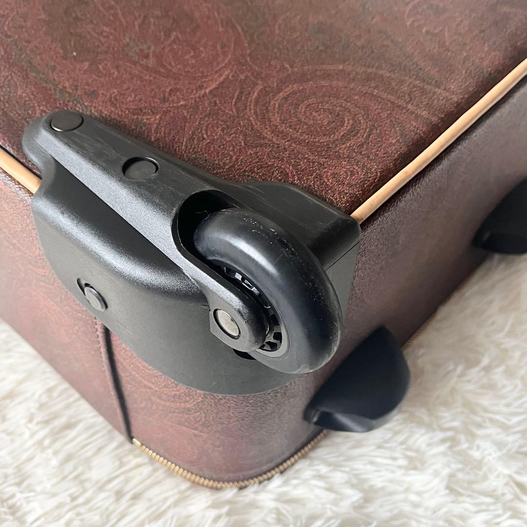 未使用級✨ETRO エトロ　キャリーケース　ペイズリー　ブラウン　レザー