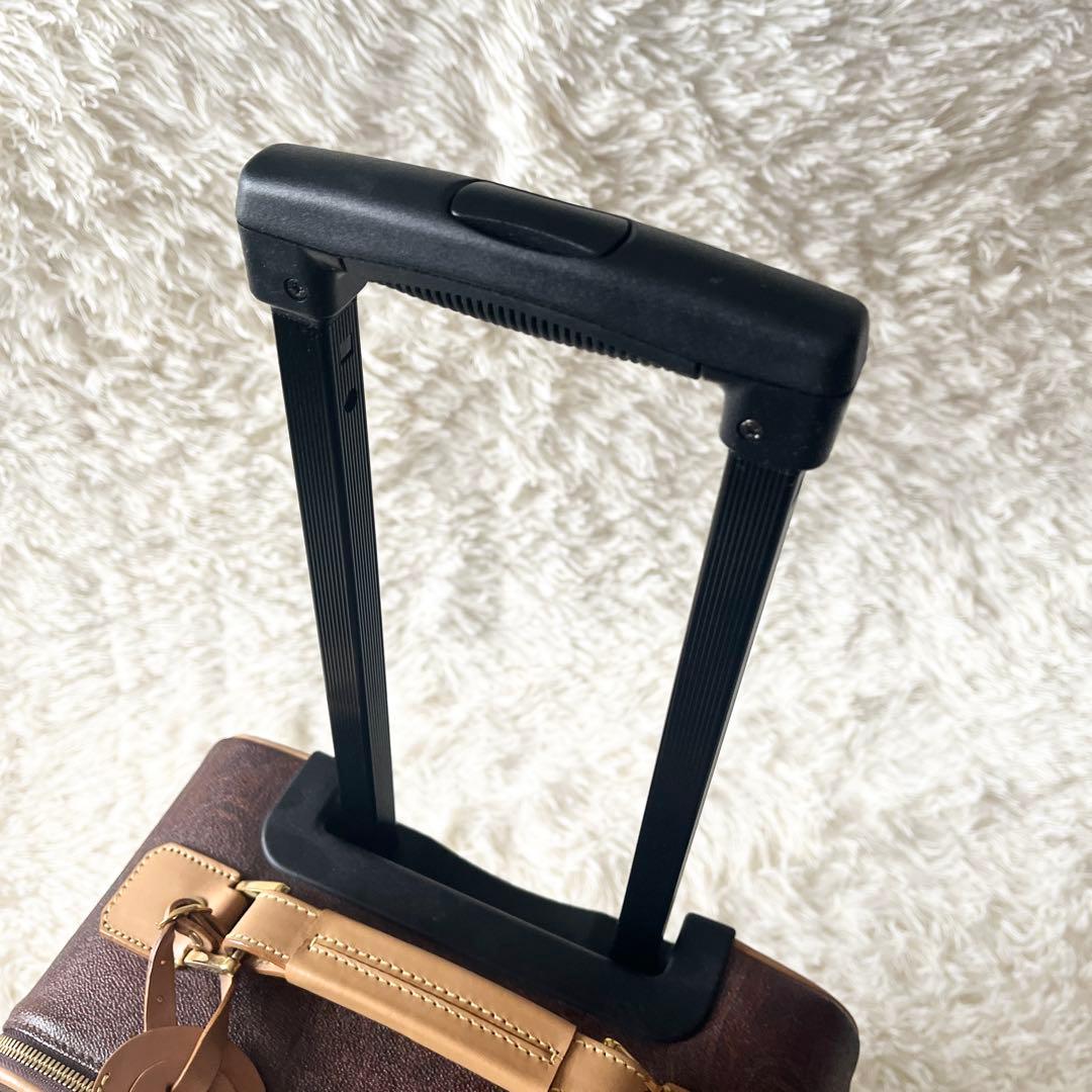 未使用級✨ETRO エトロ　キャリーケース　ペイズリー　ブラウン　レザー