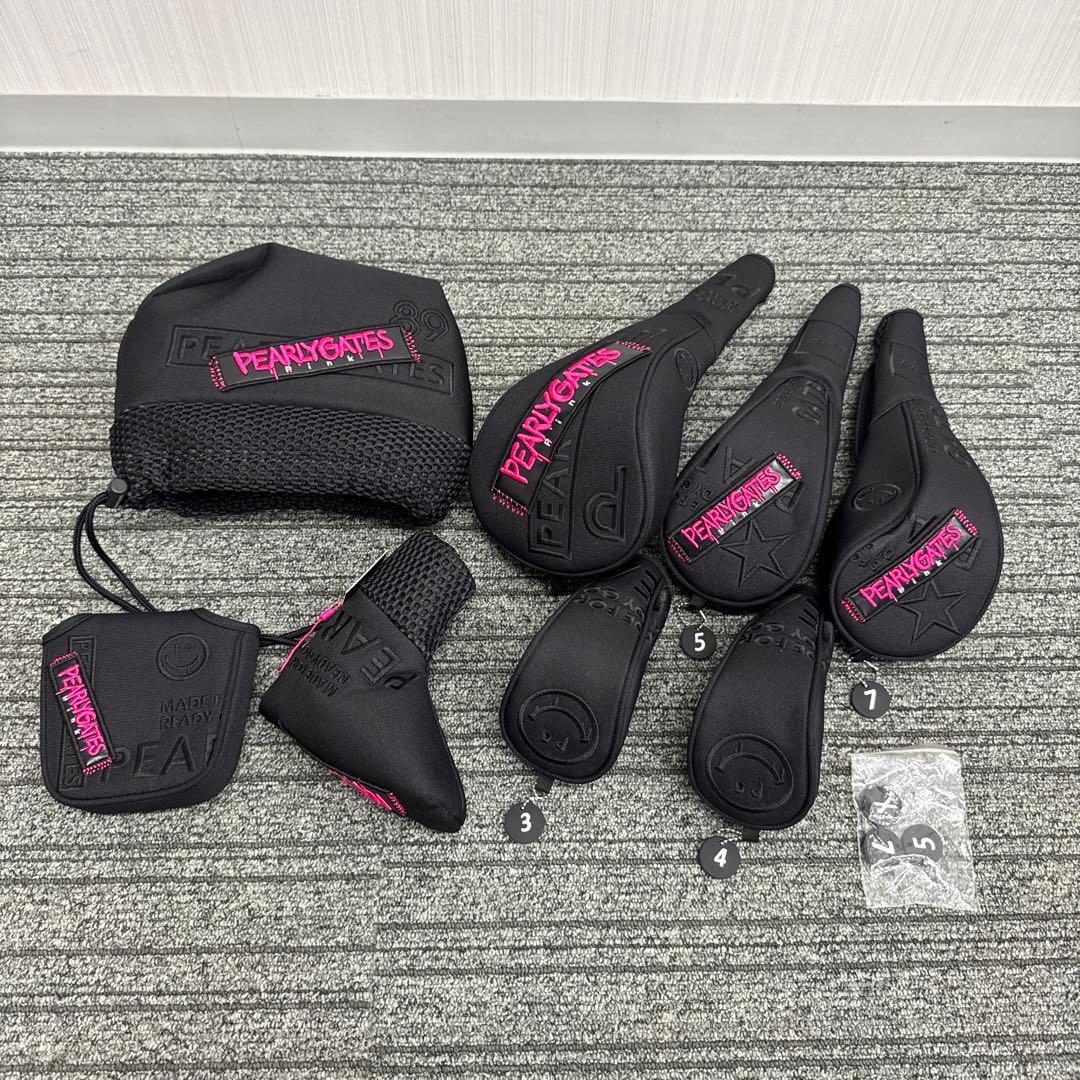 パーリーゲイツ　キャディバッグ 12点セット　ブラック×ピンク