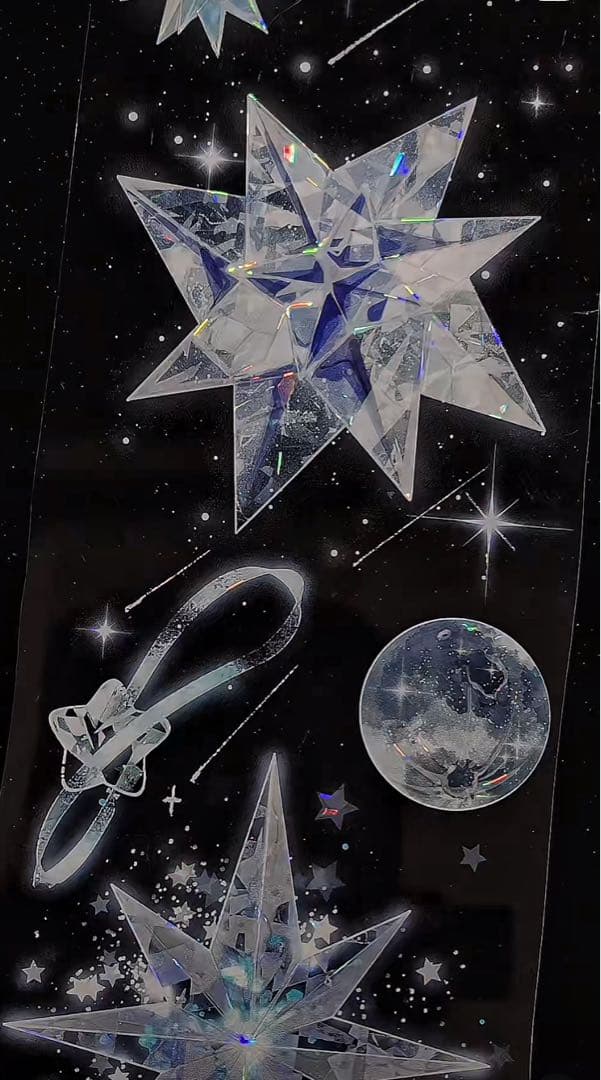 【9460】海外　マステ　3/5/巻　貝殻光マスキングテープ　惑星　青　装飾系