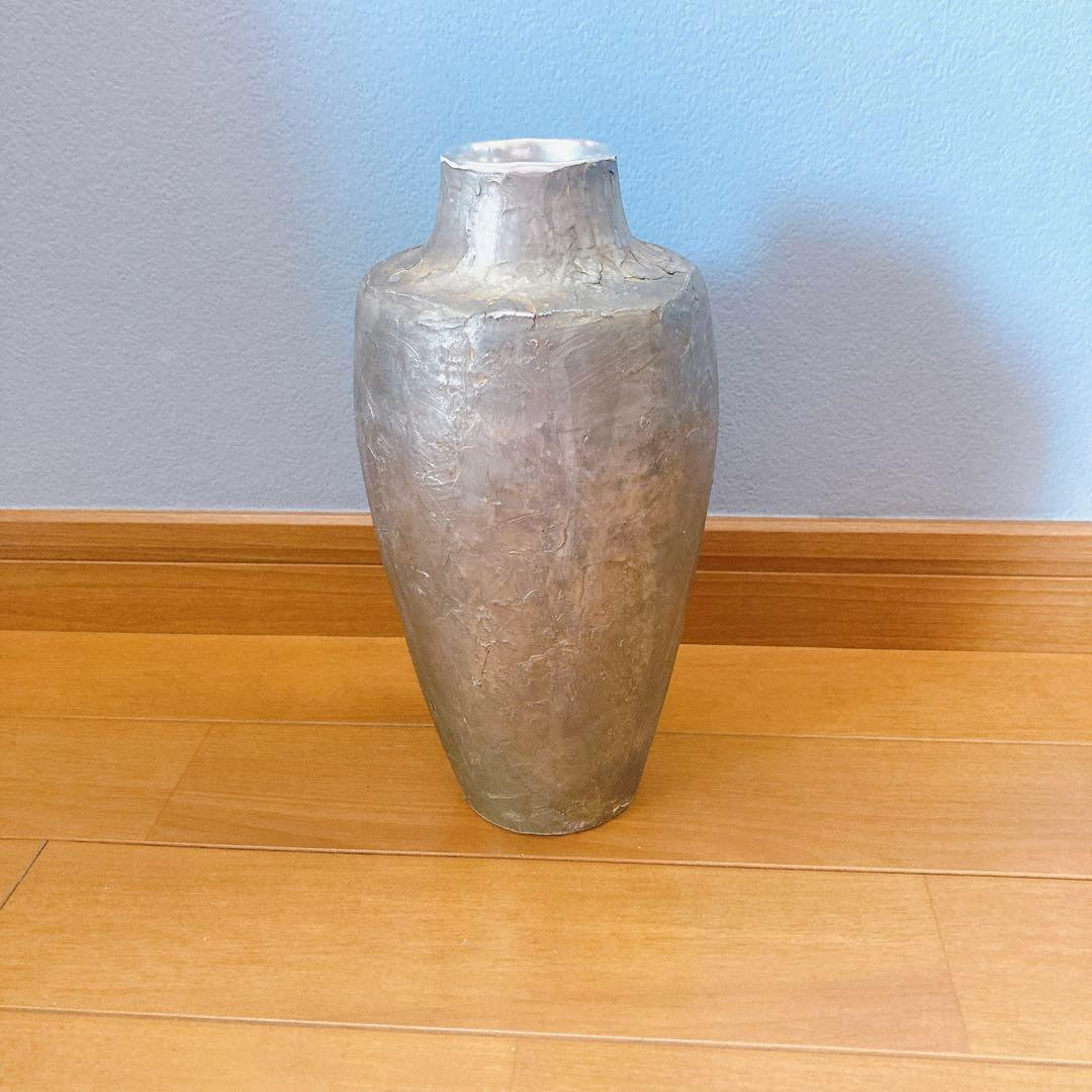 [Sale] オノエコウタ 銀壺 銀彩 作家物 花器 いけばな