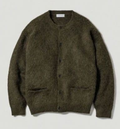 ADAM ET ROPÉ HOMME モヘアミックス カーディガン　カーキ　M