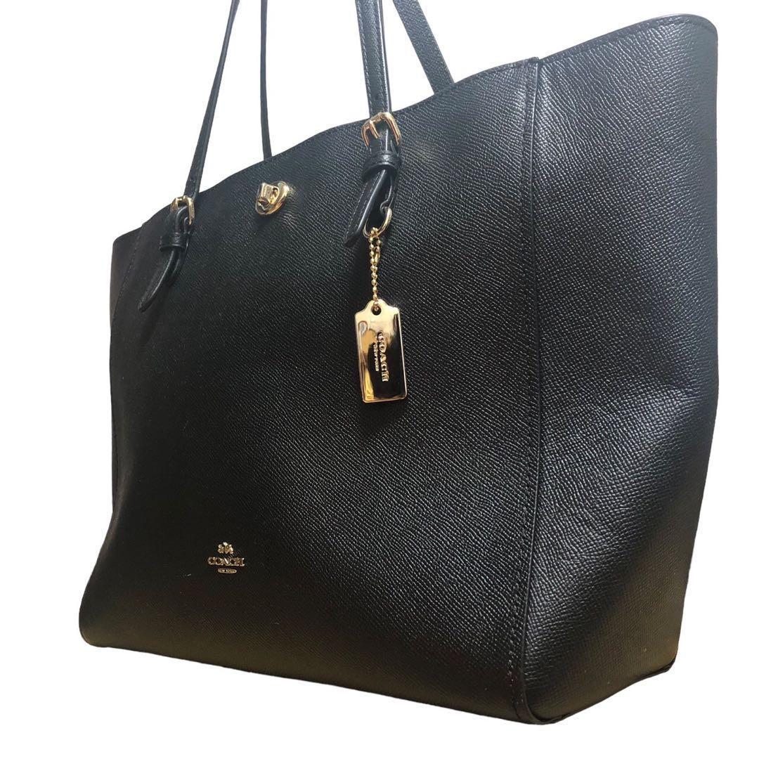 るるちゃ COACH コーチ トートバッグ レザー シボ革 ブラック 黒