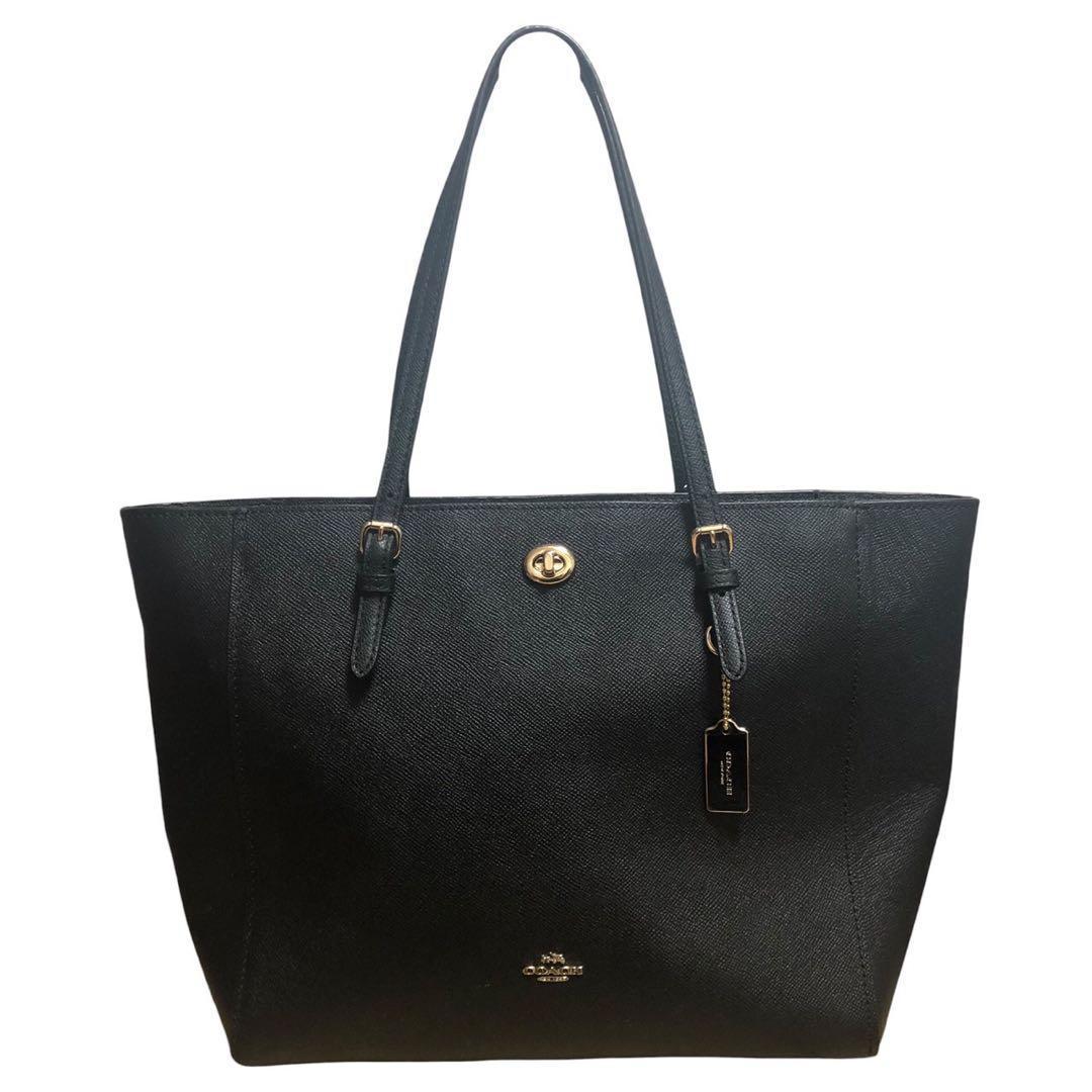 るるちゃ COACH コーチ トートバッグ レザー シボ革 ブラック 黒