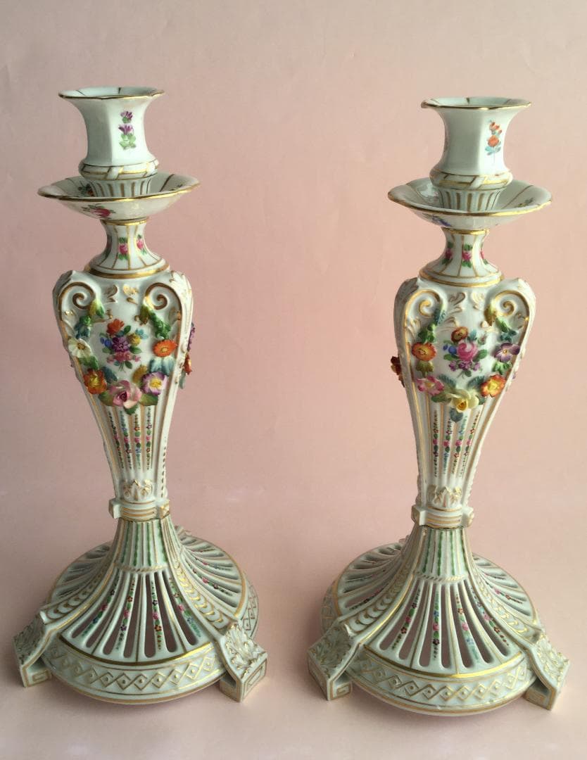 レア ドレスデン カールティーメ ペアキャンドル