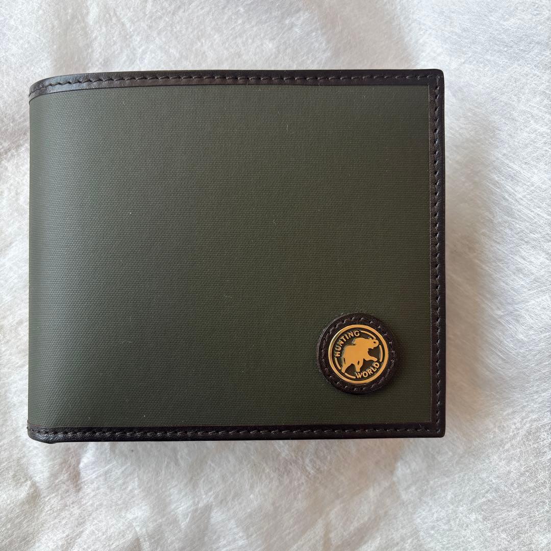 HUNTING WORLD 二つ折り財布 オリーブグリーン