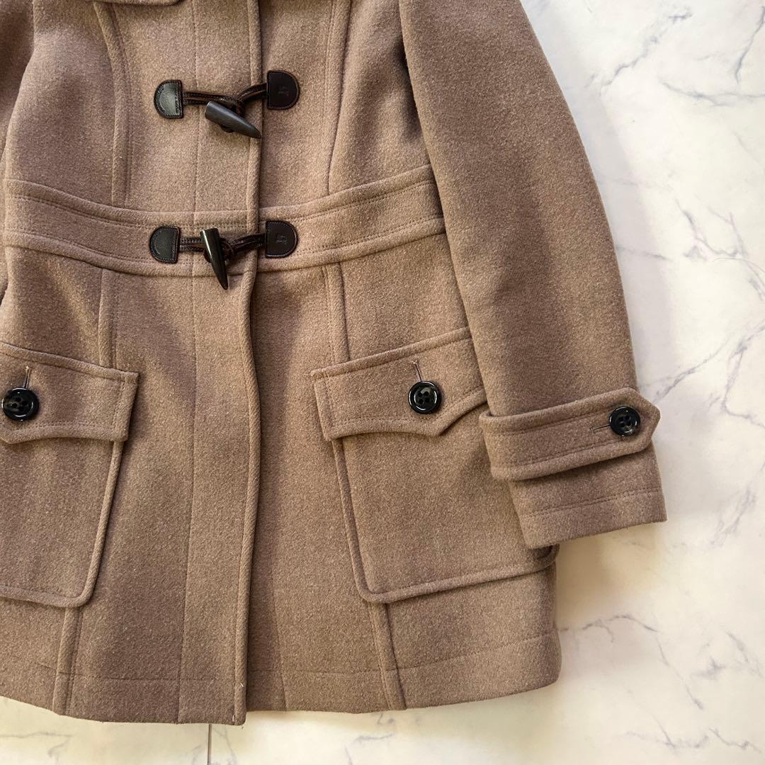 バーバリーブルーレーベル ダッフルコート フード ノバチェック レザー 40