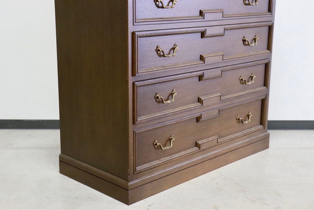 GMGK64○神戸家具 洋家具 6段チェスト 整理タンス 収納家具 彫刻 オー