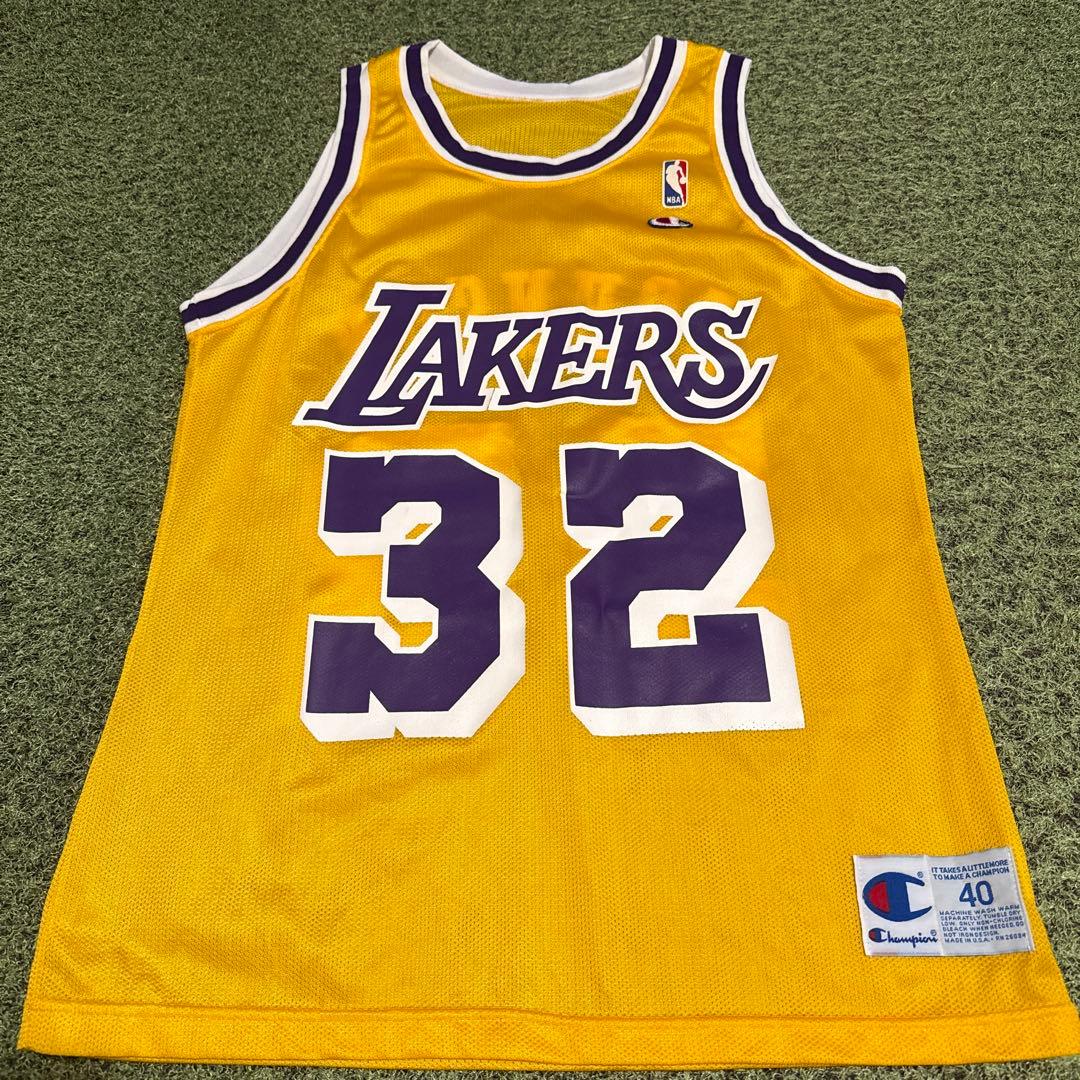 80's LA・レイカーズ マジック・ジョンソン レプリカユニフォーム イエロー