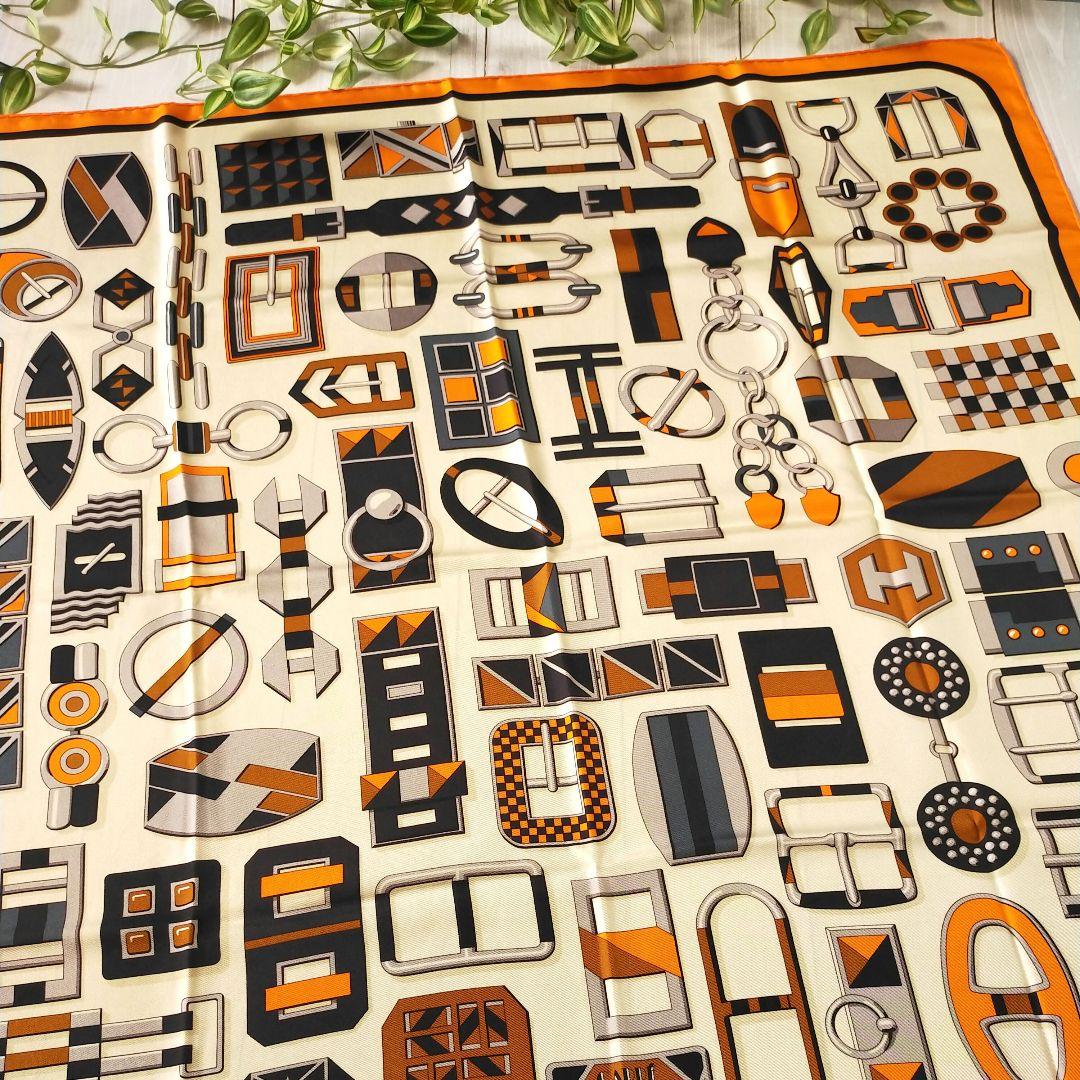 ☘️美品☘️　エルメス　CARRE EN BOUCLES　スカーフ カレ90