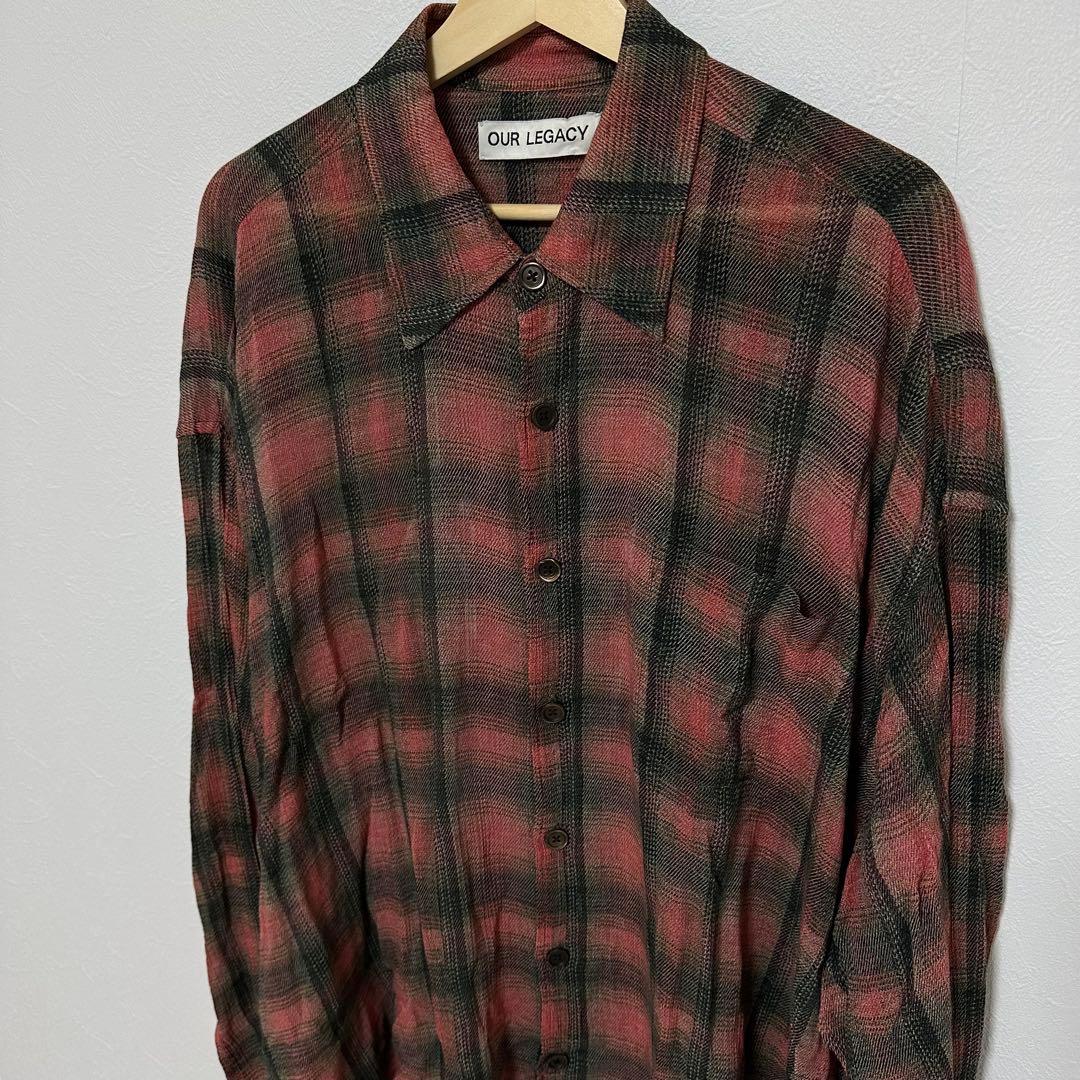 OUR LEGACY BORROWED SHIRTS 赤黒チェックネルシャツ