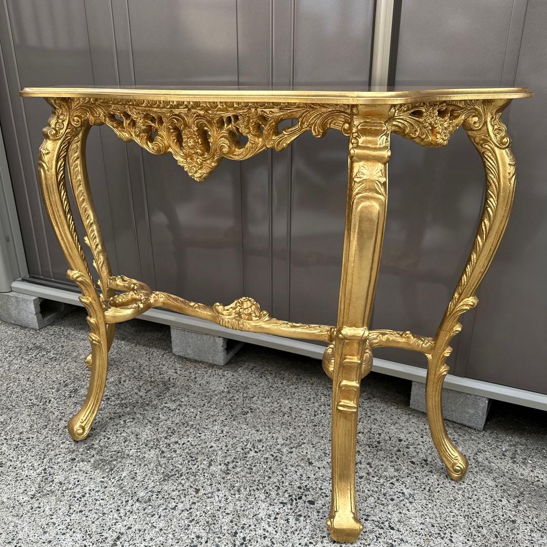 引き取り限定！高級　イタリア コンソールテーブル ゴールド
