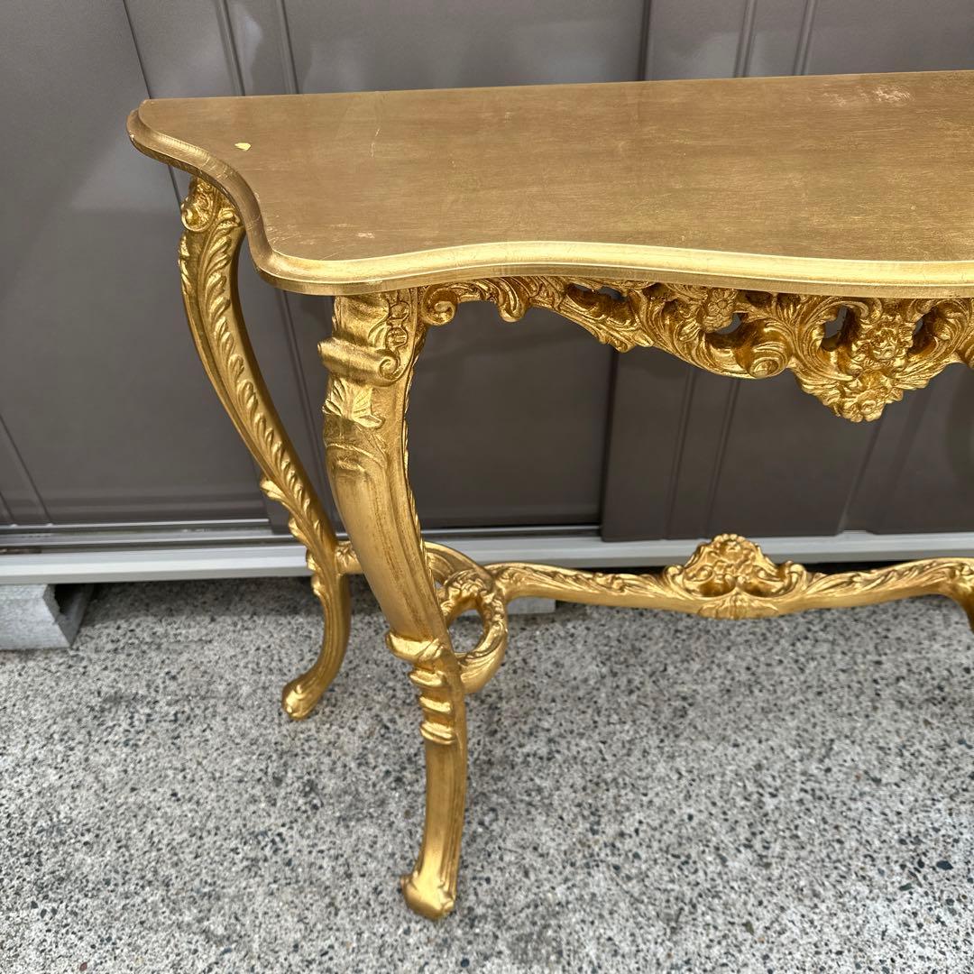 引き取り限定！高級　イタリア コンソールテーブル ゴールド