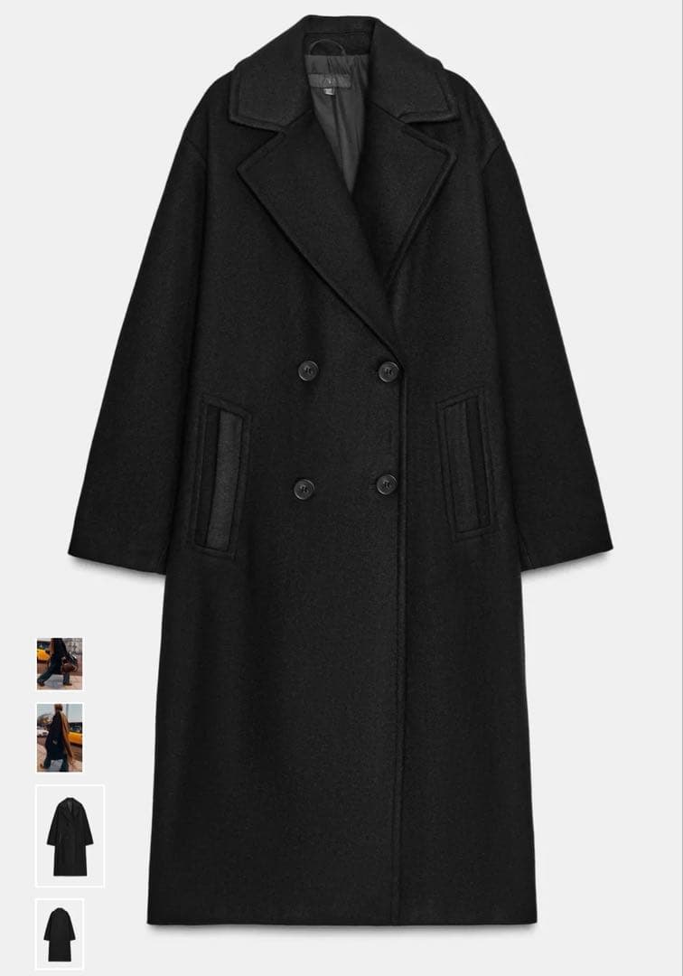 ZARA ソフトオーバーサイズコート　ブラック