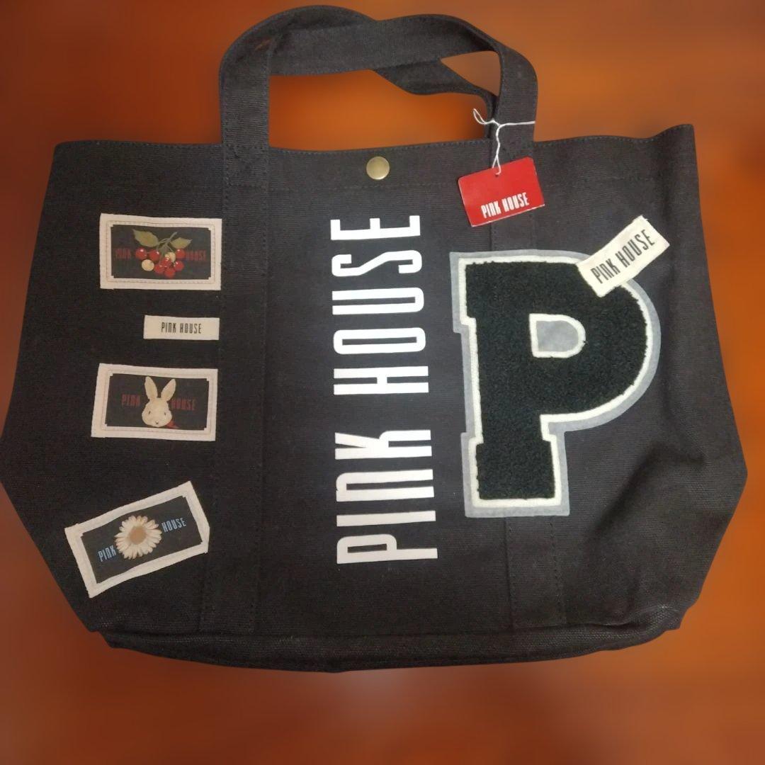 【新品タグ付】ピンクハウス サガラワッペントートバック 黒