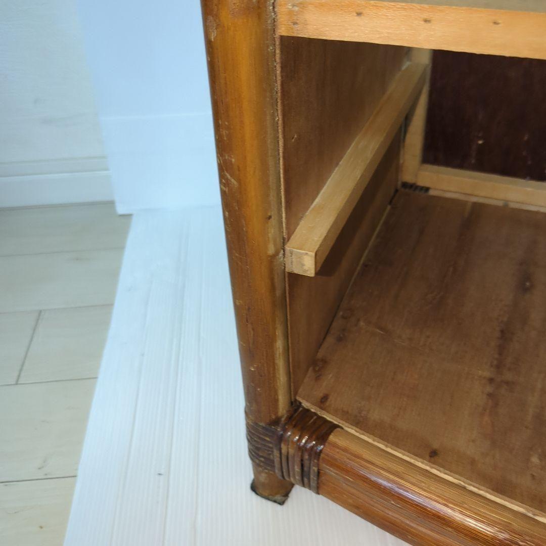 古家具◾️ナチュラル天然素材 5杯 籐ラタンチェスト/ 整理棚